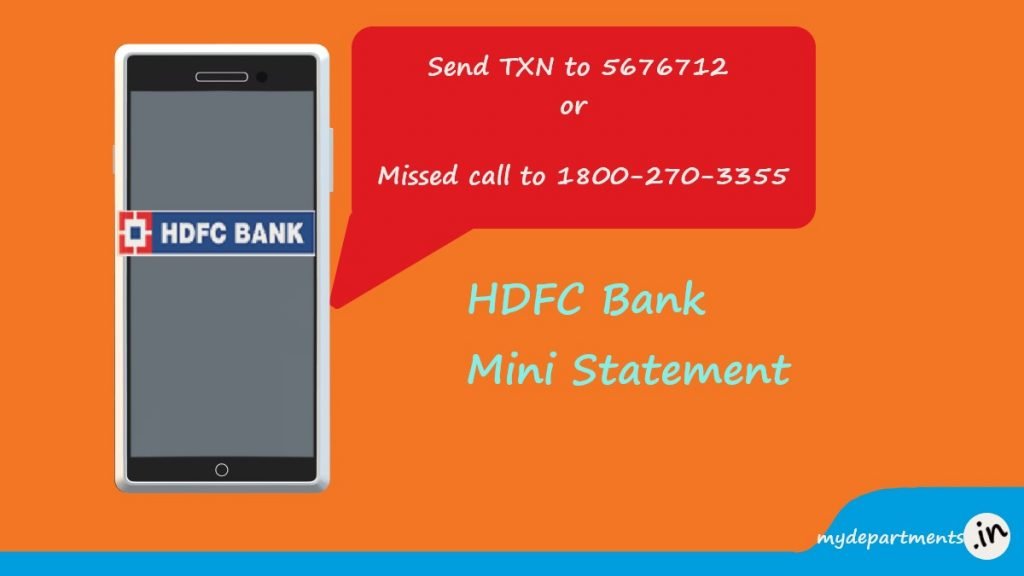 How To Get Mini Statement In Hdfc Netbanking